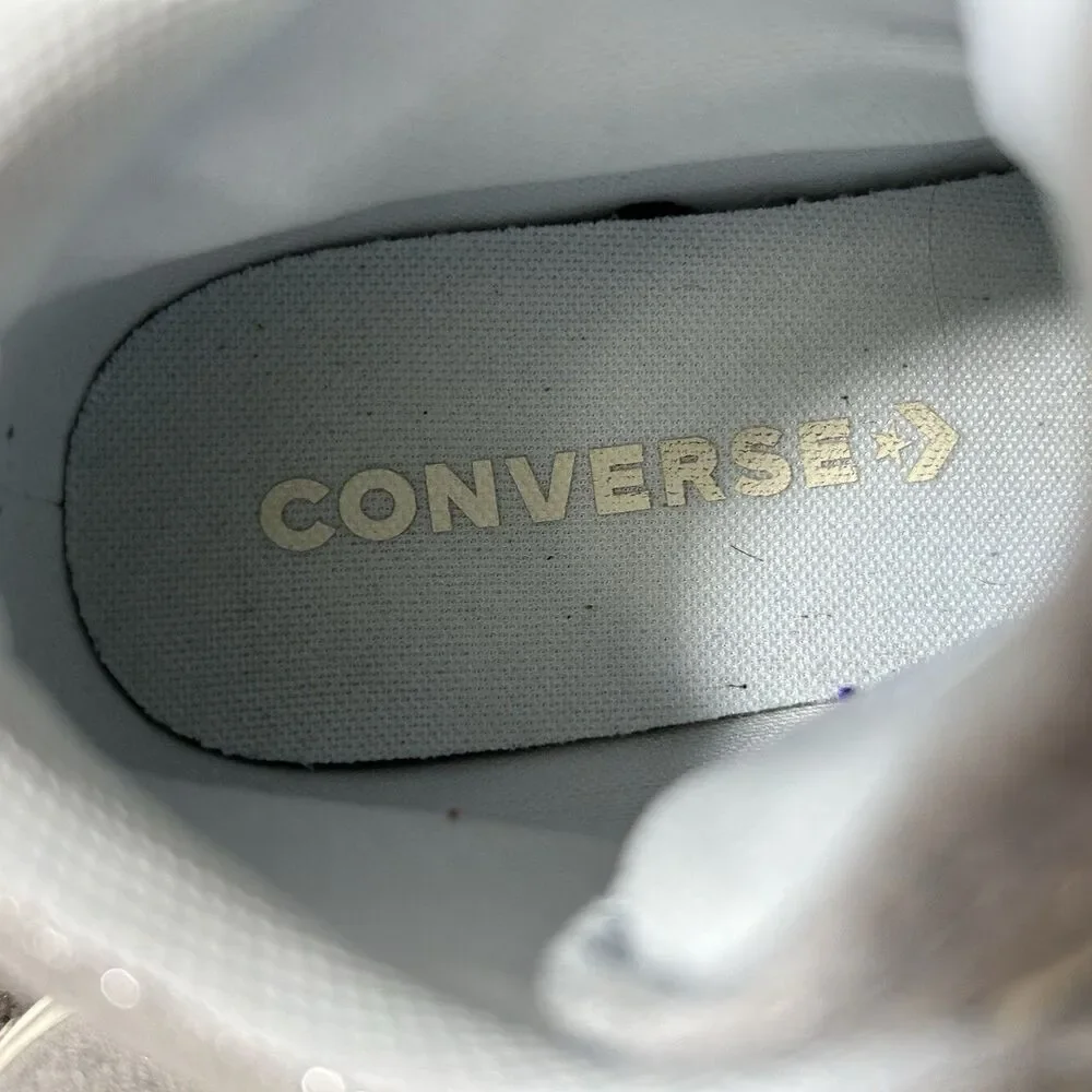 Converse CTAS Madison Mid Women’s Sz 6 Silver Sparkle Athletic Skate Shoes Used